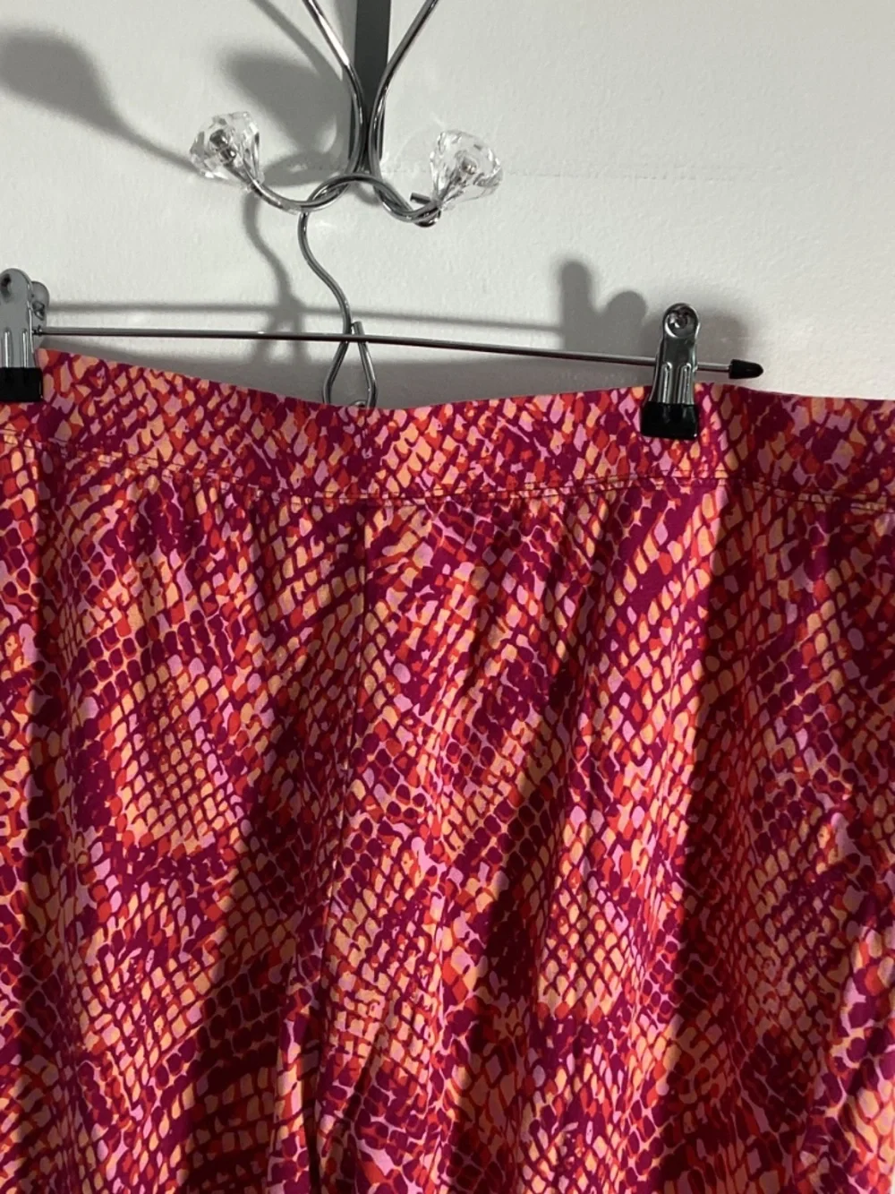 D & CO. BEACH XL WIDE LEG PINK PURPLE GEOMETRIC PRINT COTTON/VISCOSE BLEND - Picture 6 of 8